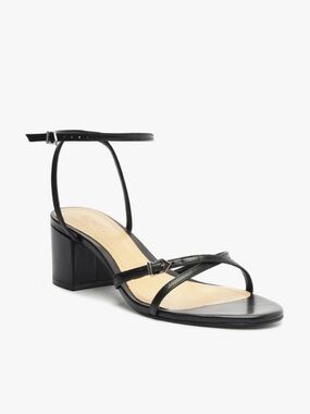 SCHUTZ Black Strappy Block Heel Sandals